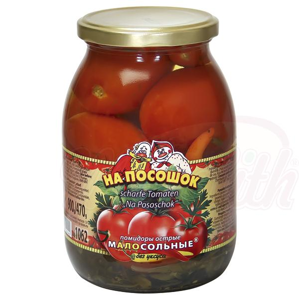 Roșii conservate fără oțet, ușor sărate, picante 1,5 kg NA POSOSHOK