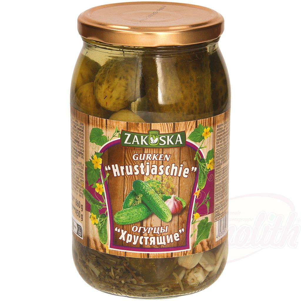 Cetrioli conservati "Hrustiaschie" 900 g ZAKUSKA