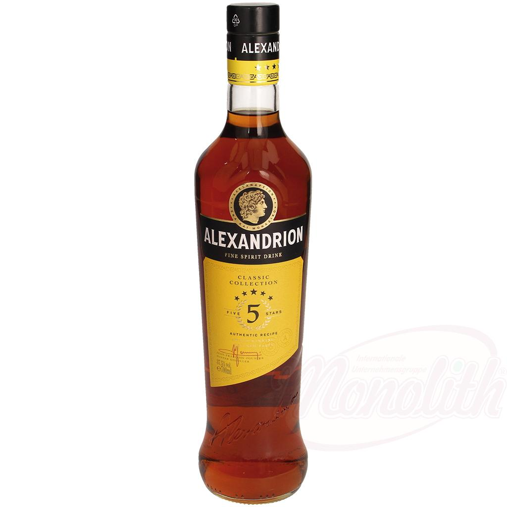 Bevanda alcolica "Alexandrion 5*",700 ml/500 ml/200 ml Alc. 37,5% vol.