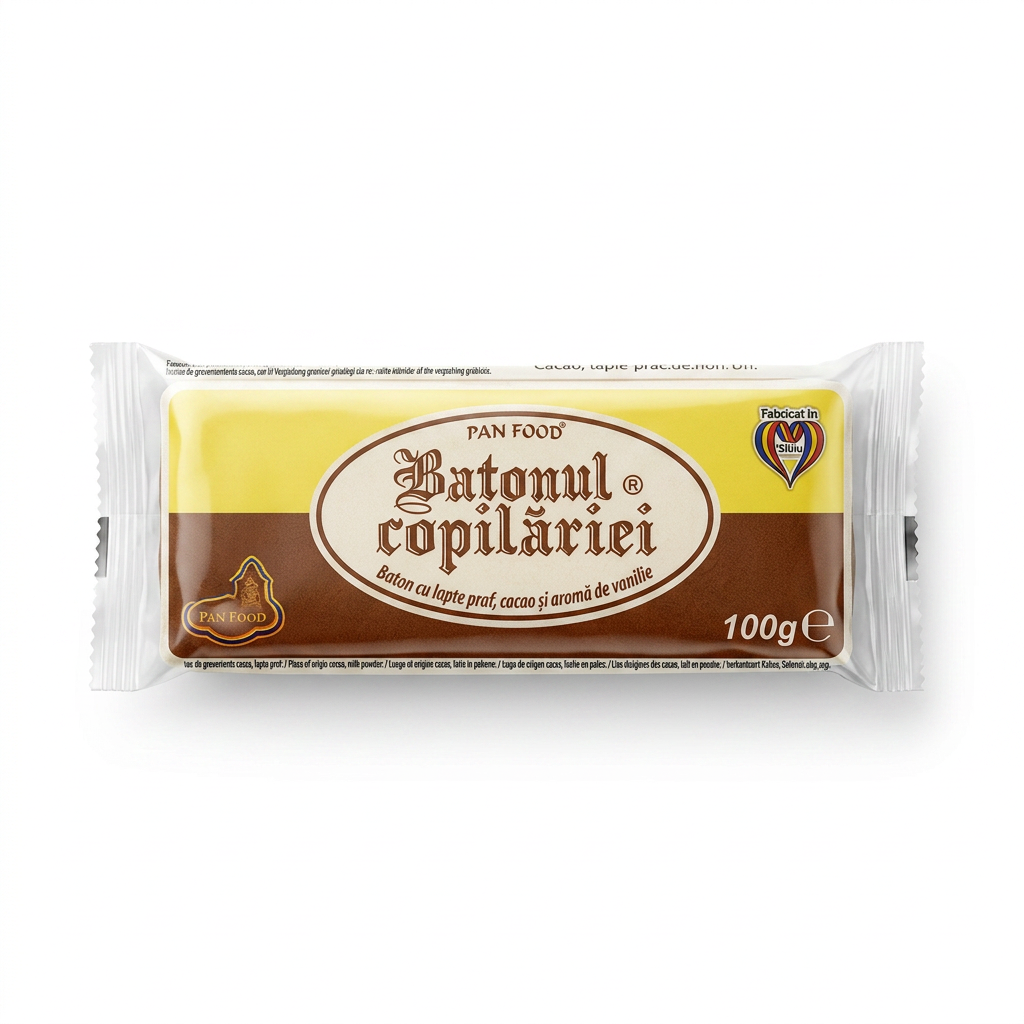 Cioccolato “barretta dell’infanzia/batonul copilăriei” latte e cacao/latte cacao e aroma di vaniglia/amarene