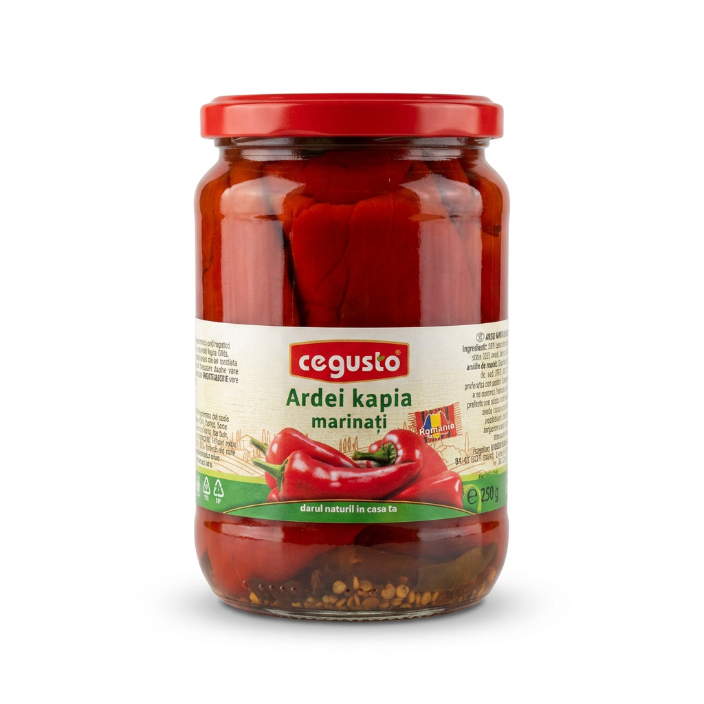 Peperoni corno (kapia) marinati 720g CEGUSTO