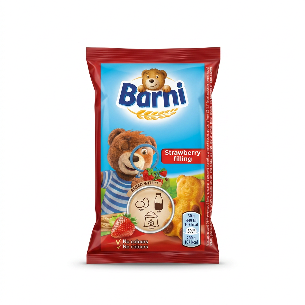 Merendina con latte/fragole 30g BARNI