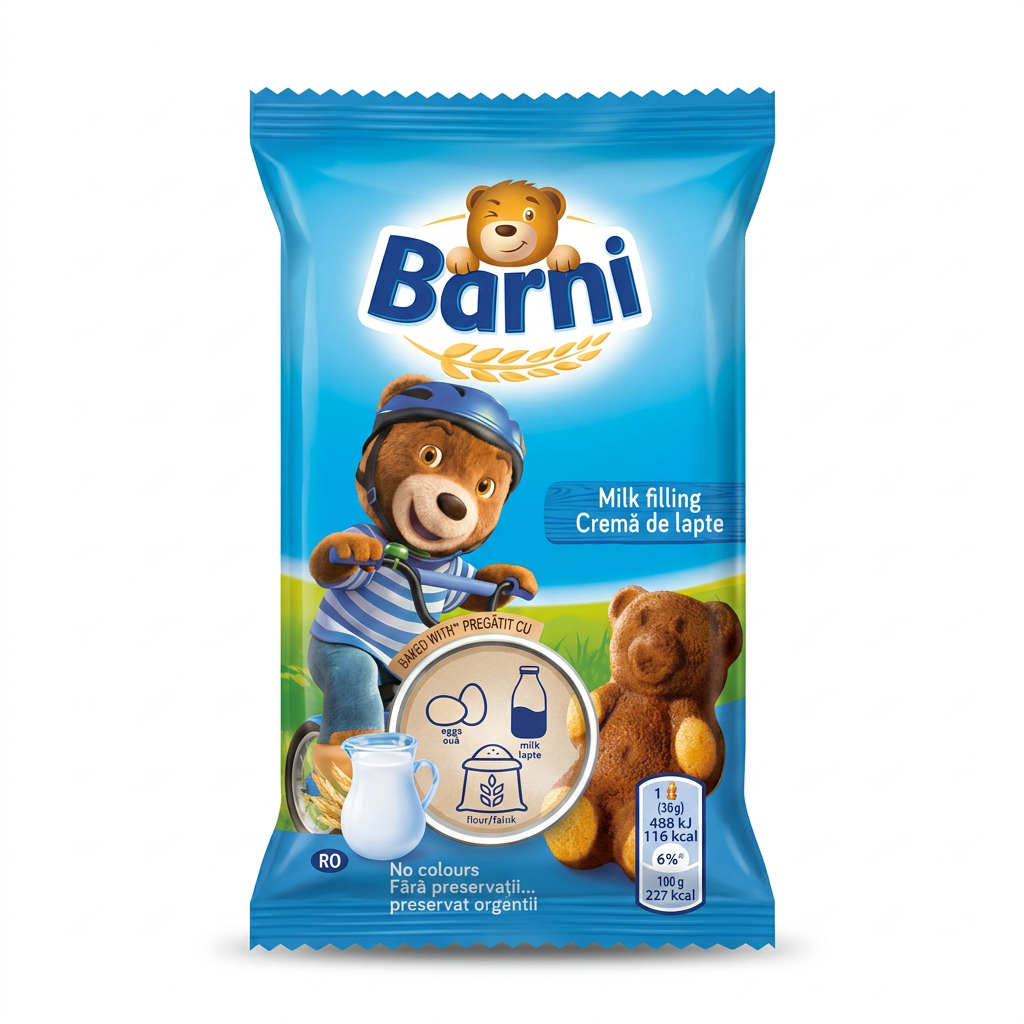 Merendina con latte/fragole 30g BARNI
