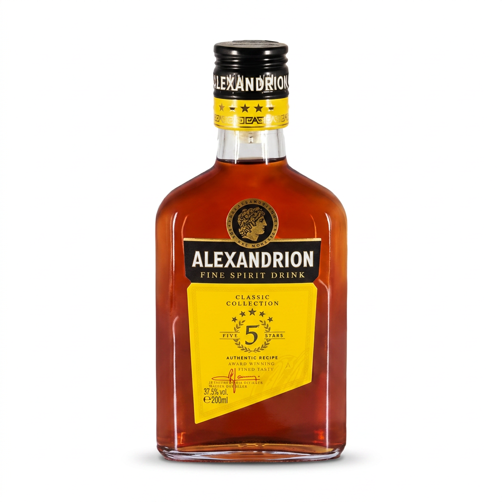 Bevanda alcolica "Alexandrion 5*",700 ml/500 ml/200 ml Alc. 37,5% vol.