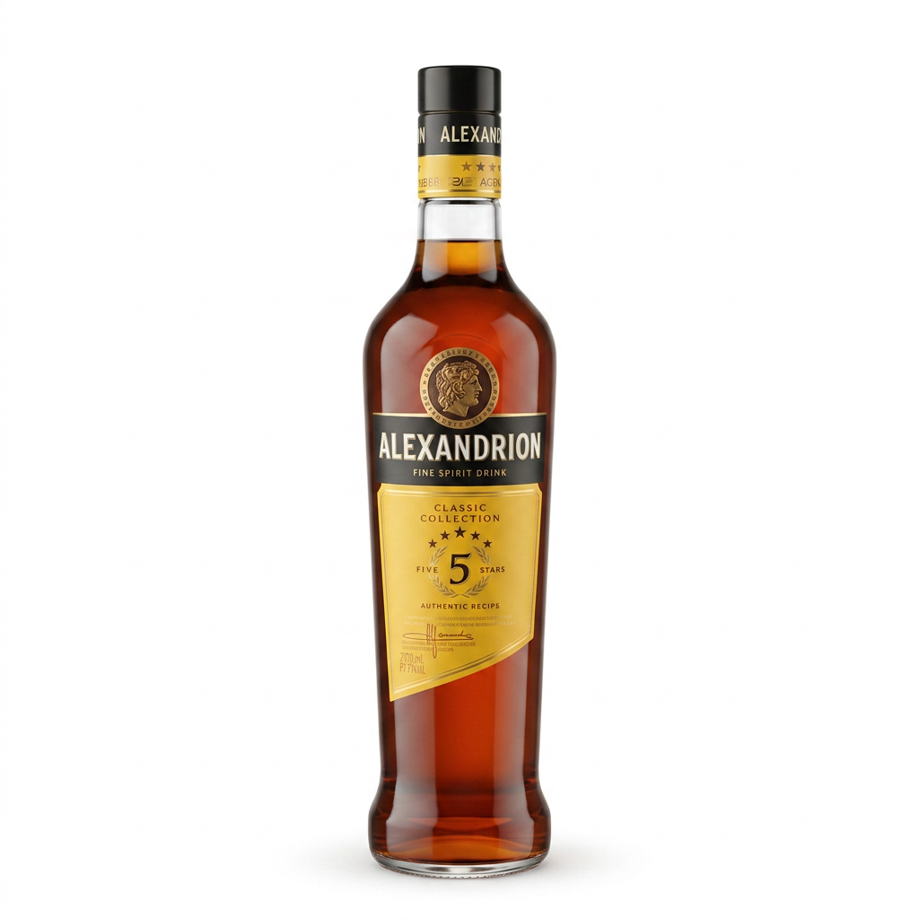 Bevanda alcolica "Alexandrion 5*",700 ml/500 ml/200 ml Alc. 37,5% vol.