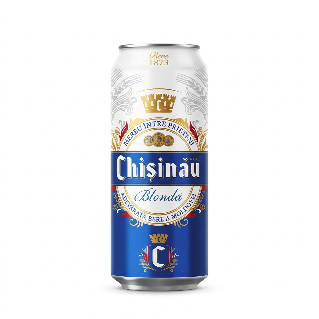 Birra chiara "Chisinau blonda" 4,5% vol. (Lattina 500 ml)