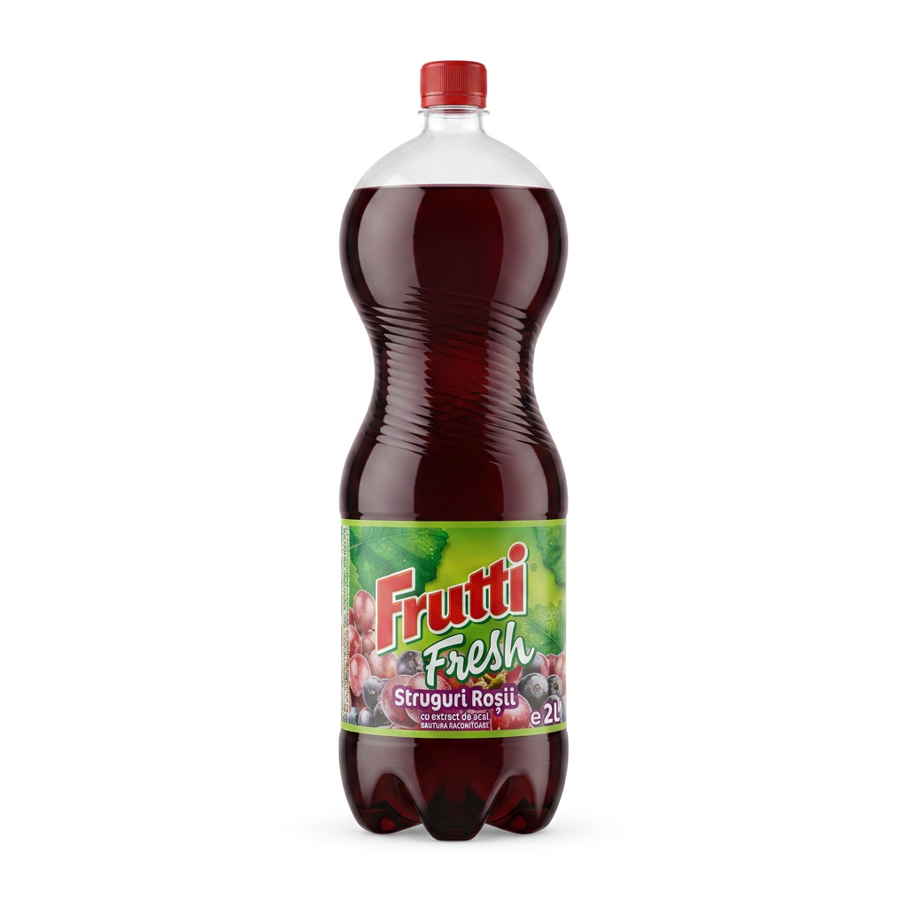 Băutură răcoritoare carbogazoasă cu aromă de lămâie și soc/Struguri roșii/Tutti frutti/Grapefruit/Piersici/Portocală "Frutti Fresh" 1.5lt