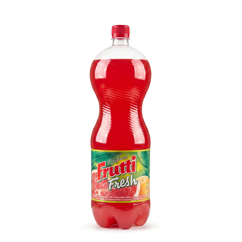 Băutură răcoritoare carbogazoasă cu aromă de lămâie și soc/Struguri roșii/Tutti frutti/Grapefruit/Piersici/Portocală "Frutti Fresh" 1.5lt