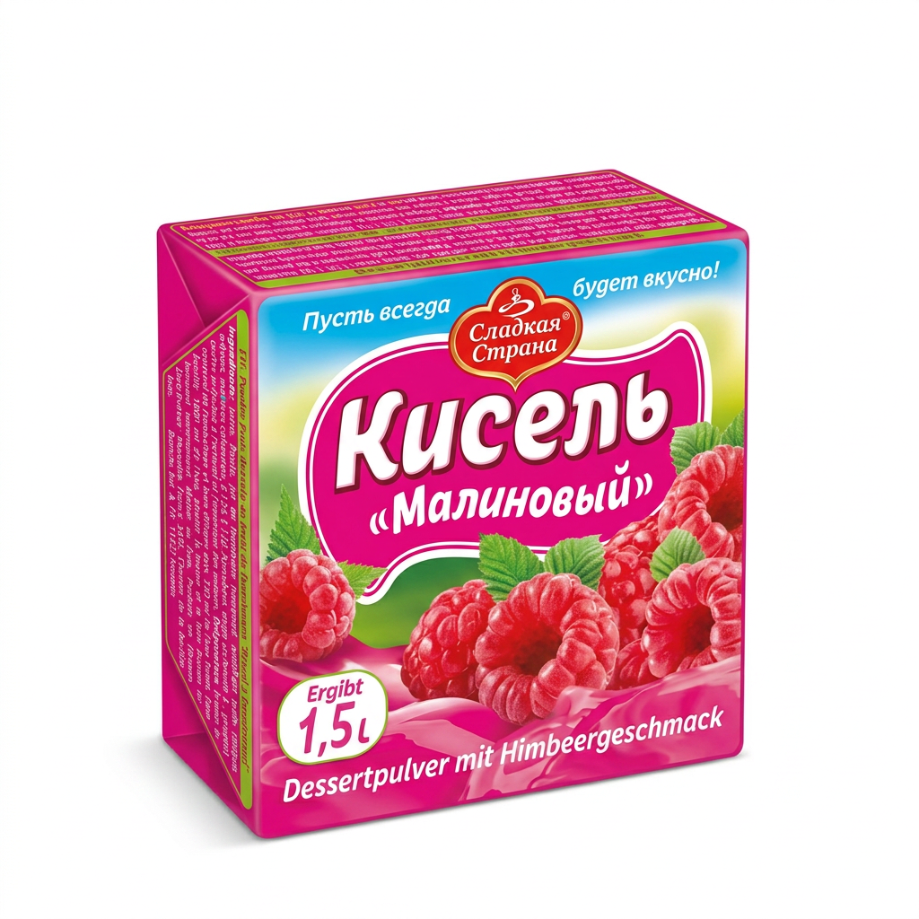 Gelatina in polvere con gusto di lampone/mirtillo di palude "Kisel"