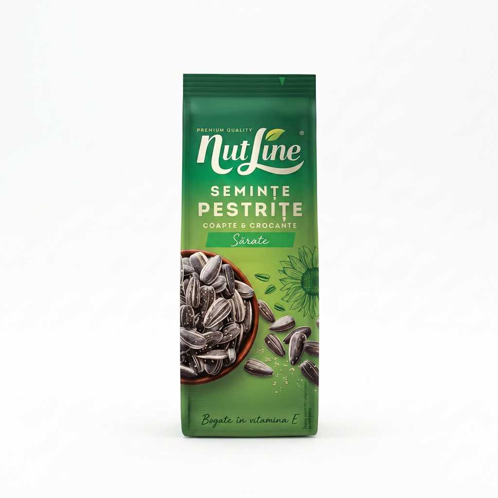 Semi di girasole neri, striati, non sbucciati, tostati 200 g NUTLINE