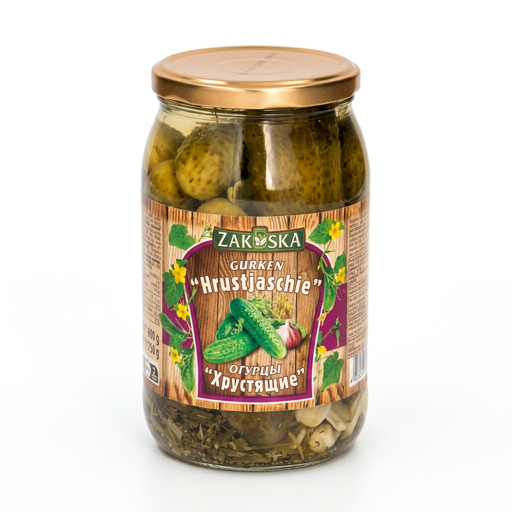 Cetrioli conservati "Hrustiaschie" 900 g ZAKUSKA