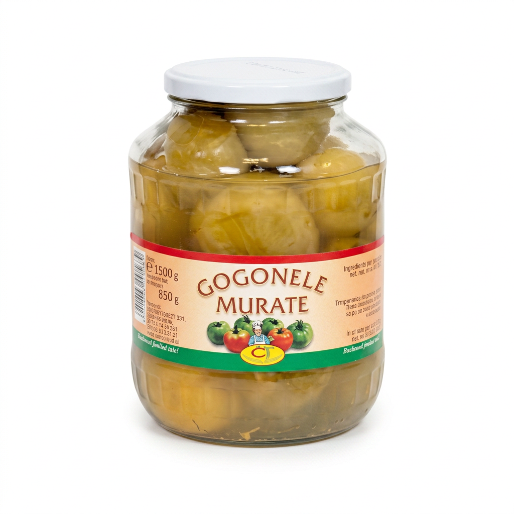 Pomodori verdi in salamoia, mediamente piccanti "Gogonele murate" 1500 g Conservfruct