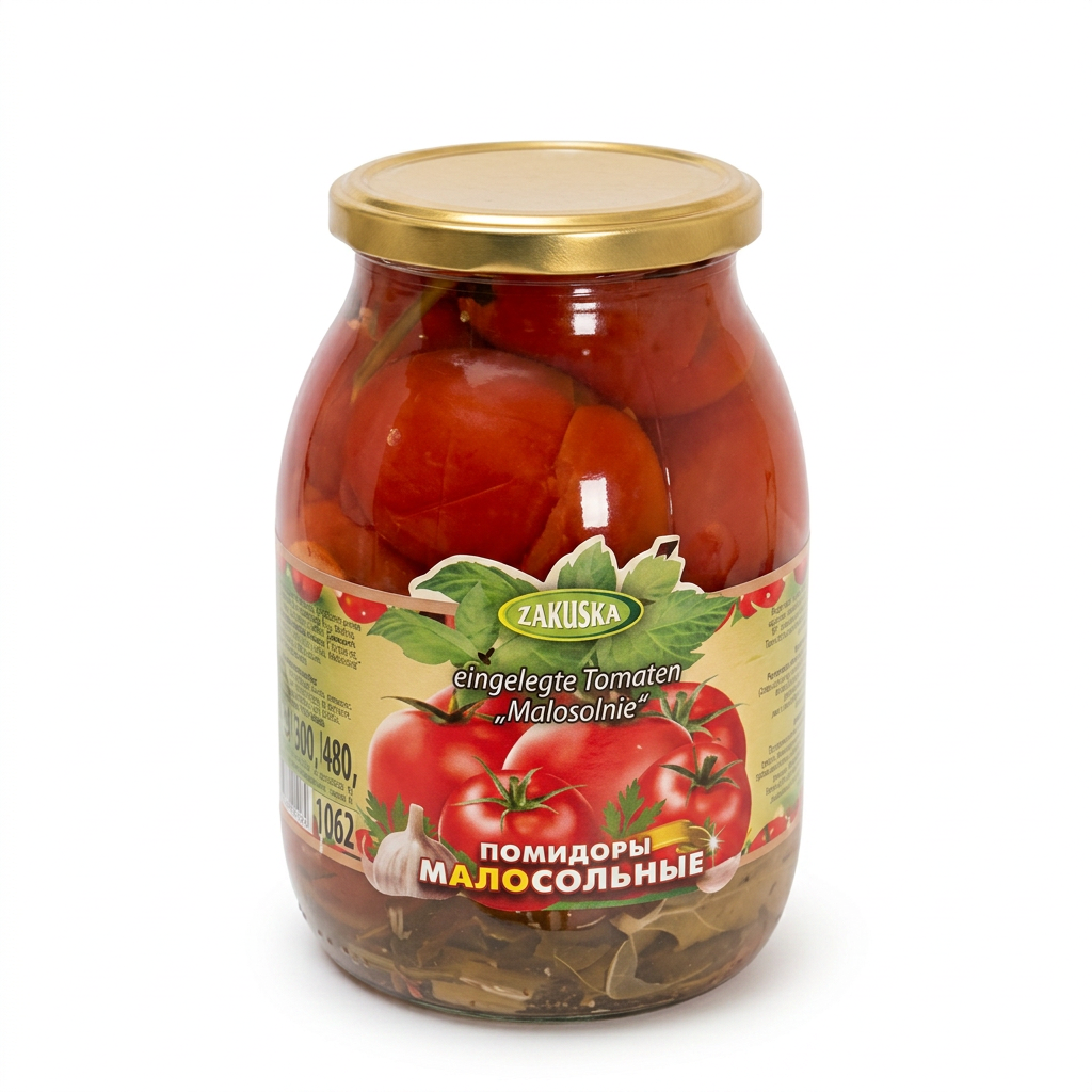 Pomodori conservati, poco salati "Malosolnyie" 1,7 kg ZAKUSKA
