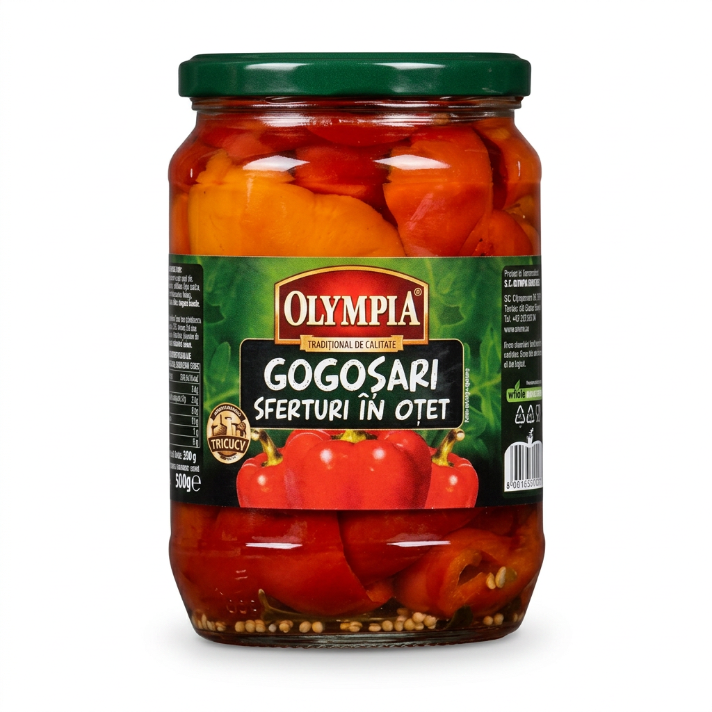 Peperoni sottaceto (squartati), 600g OLYMPIA