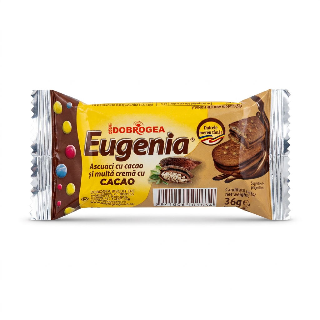 Biscotto “Eugenia” al gusto di cacao,vaniglia/cacao/latte,vaniglia