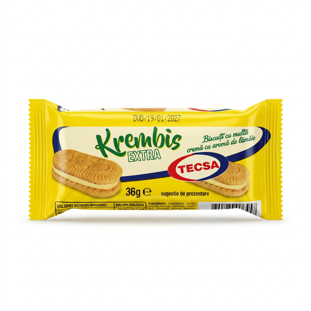 Biscotto  Krembis con crema al cacao e vaniglia/cacao/limone/biscotto al cacao con crema di latte