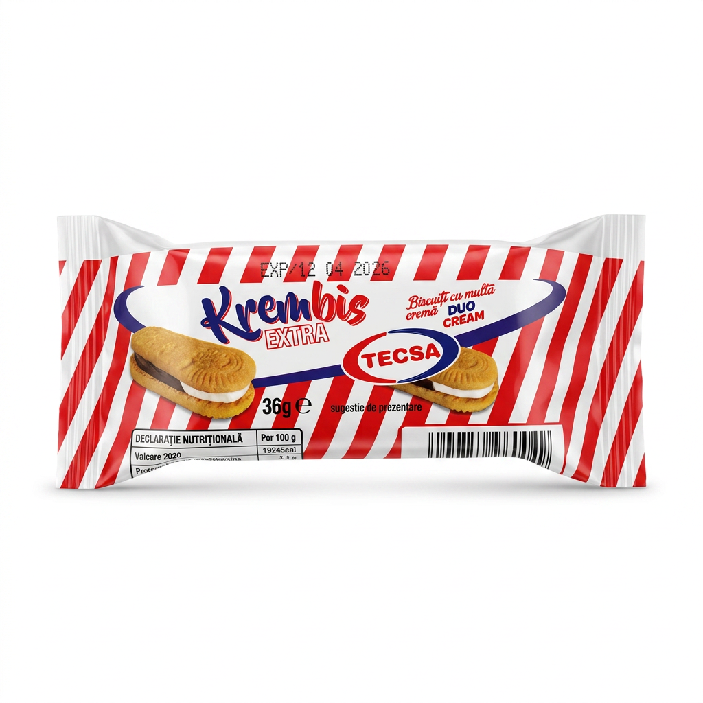 Biscotto  Krembis con crema al cacao e vaniglia/cacao/limone/biscotto al cacao con crema di latte