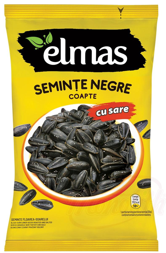 Semi di girasole neri, tostati, salati "Seminte negre floarea soarelui coapte si sarate" 200 g ELMAS