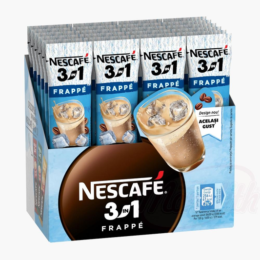 Preparat pudră pe bază de cafea solubilă cu zahăr și lapte praf degresat „NESCAFE 3 în 1 FRAPPÉ” 15g