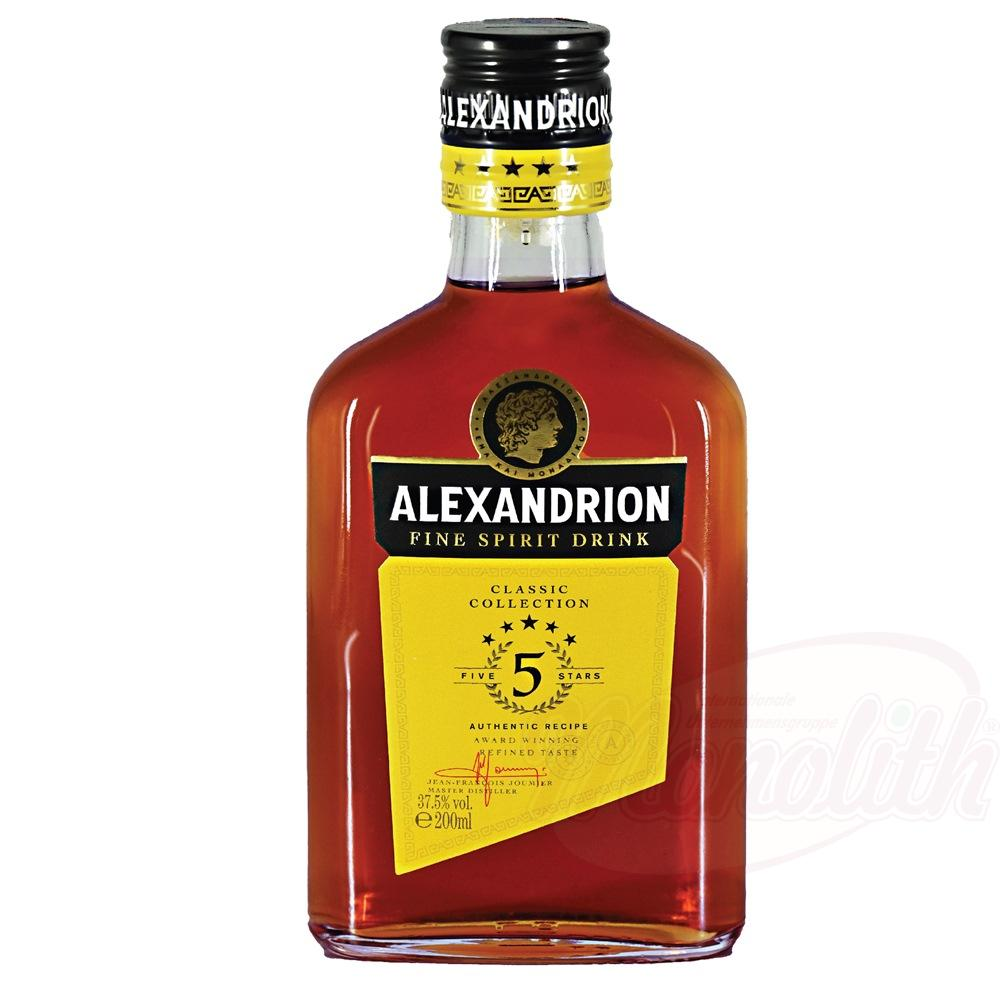 Bevanda alcolica "Alexandrion 5*",700 ml/500 ml/200 ml Alc. 37,5% vol.